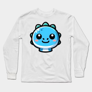 Blue Dinosaur Emoji Long Sleeve T-Shirt